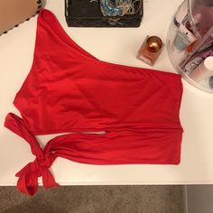 Great Condition Never Worn Stretch Red Top For Beach Season, Stretch Red Tops For Beach Season, One Shoulder Top, One Shoulder Tops, Halloween Ideas, Lady In Red, Shoulder Top, One Shoulder, Womens Tops