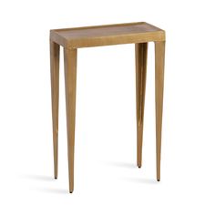 a small wooden table with two legs on the top and one leg bent down to the side