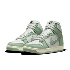 Celebrate heritage with an updated version of the Dunk High, recrafted to reflect the original from 1985. Matching the shape, look and feel that started it all, it delivers true vintage style while keeping the familiar comfort you love.Upper ages to soft perfection and features a durable construction reminiscent of '80s b-ball.Padded, high-top collar brings you old-school appeal that's rooted in comfort.Rubber outsole with classic hoops pivot circle adds traction and heritage style. Style # DV11 Nike Dunk High 1985, Dunk High 1985, Kawaii Clothes Goth, Preppy Shoes, Nike Models, Nike Dunk High, Dunk High, Air Jordan 3, Nike Air Max Plus