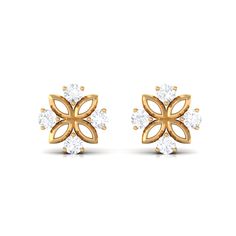 Product Details Designed with elegance, these Flower Earrings are adorned with Round Cut Diamond in Prong Setting. The Diamond Earrings are composed of Gold and come with a Screw Back Closure to keep your earrings in their right place. These Flower Earrings are a beautiful pair that you would love to wear again and again. Gift these Gold Stud Earrings to your loved one and add elegance to her jewelry collection. Product Information SKU SHP-EARRINGS082210009 Weight 1.12 gm (Approximate) DIAMOND I Gold Diamond Studs, Floral Studs, Gold Stud Earrings, Gold Earrings Designs, Diamond Gold, Gold Stud, Stud Earrings Set, Gold Floral, Jewellery Design