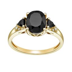 Add a dramatic touch of elegance to any ensemble with this diamond-accented 10k gold Gemminded onyx ring. Click on this JEWELRY & WATCHES GUIDE to learn about fit, styles, materials and more! Add a dramatic touch of elegance to any ensemble with this diamond-accented 10k gold Gemminded onyx ring. Click on this JEWELRY & WATCHES GUIDE to learn about fit, styles, materials and more! FEATURES Band width: 9 mm Shank style: straight Band fit: flat Nickel free Metal: 10k gold Finish: polished Packagin Oval Stone Ring, Onyx Ring, Oval Stone, Womens Jewelry Rings, 10k Gold, Stone Ring, Rings Statement, Stone Rings, Gold Finish