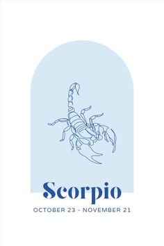 the scorpio logo is shown in blue on a white background with an oval frame