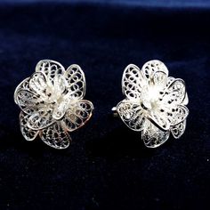 Delicate Jewellery, Filigree Bracelet, Silver Flower Earrings, Filigree Jewelry, Silver Earrings Handmade, Handmade Gifts For Her, Earrings Flower, Filigree Earrings, Flower Earrings Studs