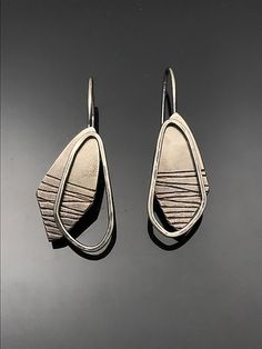 Textured Metal Jewelry, Contemporary Oxidized Metal Earrings, Contemporary Teardrop Earrings, Contemporary Silver Earrings With Oxidized Finish, Contemporary Sterling Silver Earrings With Oxidized Finish, Contemporary Hammered Sterling Silver Earrings, Modern Hand Cast Earrings As A Gift, Modern Hand Cast Sterling Silver Earrings, Handmade Metal Earrings