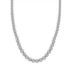 Elevate your style and make a statement of distinction with 10k White Gold 3 Carat T.W. Diamond Necklace. Click on this JEWELRY & WATCHES GUIDE to learn about fit, styles, materials and more! Elevate your style and make a statement of distinction with 10k White Gold 3 Carat T.W. Diamond Necklace. Click on this JEWELRY & WATCHES GUIDE to learn about fit, styles, materials and more! FEATURES 13.00-mm height Metal: 10k white gold Plating: rhodium Finish: polishedDIAMOND DETAILS Total weight: 3 ct. Color grade: I Clarity: I3 Shape: round brilliant Gemstones may have been treated to enhance their appearance. Special care may be required. Please visit our Gemstone Treatment & Special Care Guide for more information. Diamond weights are approximate. Diamond Total Weights may vary between .01 and Silver Tennis Necklace With Pave Setting For Formal Occasions, Formal Silver Tennis Necklace With Pave Setting, Classic White Diamond Necklace With Pave Setting, Formal Diamond White Tennis Necklace With Pave Setting, Formal Round Tennis Necklace With Pave Setting, Classic White Necklace With Pave Setting, Luxury Round Tennis Necklace With Pave Setting, Classic Diamond Necklace With Pave Setting For Formal Occasions, Classic Solitaire Necklace With Pave Setting