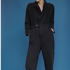 Questions? Leave A Comment Below! Black Denim Overall Jumpsuit For Spring, Spring Black Denim Overall Jumpsuit, Black Denim Overall Jumpsuit For Fall, Black Denim Jumpsuit With Pockets For Fall, Black High-waist Jumpsuits And Rompers For Fall, Black High Waist Jumpsuits And Rompers For Fall, Chic Relaxed Fit Denim Jumpsuit For Work, Black Straight Leg Denim Jumpsuit With Pockets, Chic Straight Leg Denim Jumpsuit For Work