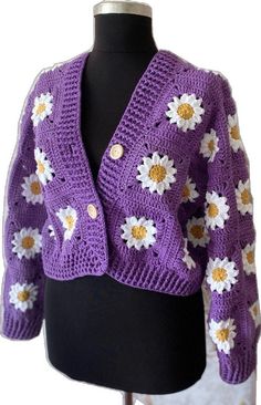 Fitted Lavender Winter Sweater, Fitted Lavender Sweater For Winter, Fitted Lavender Long Sleeve Sweater, Fitted Long Sleeve Lavender Sweater, Trendy Fitted Purple Cardigan, Trendy Crochet Sweater For Spring, Trendy Purple Cotton Cardigan, Purple Knitted Outerwear For Spring, Fitted Purple Cotton Sweater