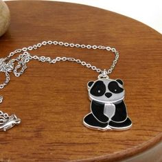 New Panda Charm And Silver Tone Chain Necklace, Measure 16" And Has A Lobster Clasp Closure. Charm Is 1" Long And 3/4" Wide. Handmade In The Usa * 5.0 Star Top-Rated Seller Posh Ambassador * Smokefree Home * Chihuahua Friendly Home * Same Day/Next Day Shipping (Fast Shipper!) Bundle Items And Save Even More!! Pandora Panda Charm, Novelty Black Jewelry With Cat Design, Panda Pendant, Panda Charm, Black Cat Necklace, Pink Pearl Necklace, Paw Print Charm, Flower Charm Necklace, Black Cat Jewelry Pendant Necklace