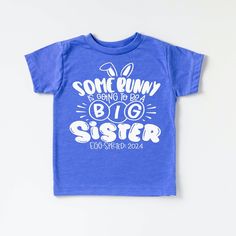 Celebrate Easter in style with our adorable Easter big sister shirt! This cute and comfortable shirt is perfect for your little one to proudly show off her big sister status during the Easter festivities. The pastel colors and festive design make it a fun and whimsical addition to her holiday wardrobe. Made with soft and durable fabric, this shirt is sure to become a favorite for years to come. It also makes a great gift for any soon-to-be big sisters in your life. Let your little one shine this Big Sister Announcement Shirt, Sister Status, Easter Festivities, Sister Announcement, Big Sister Announcement, Big Sisters, Sister Shirt, Big Sister Shirt, Easter Season