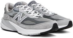 Low-top paneled mesh and suede sneakers in gray. · Lace-up closure · Rubberized logo appliqué at padded tongue · Padded collar · Logo appliqué at sides · Logo embossed at rubberized heel tab · Mesh lining in gray · ENCAP® foam rubber midsole · Treaded rubber outsole Supplier color: Gray New Balance For Men, New Balance Gray, Grey New Balance, New Balance Outfit, Rubber Sneakers, Mesh Sneakers, New Balance Men, New Balance Sneakers, New Balance Women