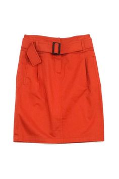 Current Boutique-Weekend Max Mara - Burnt Orange Belted Skirt Sz 6 High Waist Cargo Skirt For Fall Workwear, Fitted Mini Skirt With Belt Loops For Fall, Fall Mini Skirt Bottoms With Belt Loops, Cotton Skirt With Belt Loops For Work, Fall Mini Cargo Skirt With Belt Loops, Workwear Skort With Belt Loops, Fall Short Skirt With Belt Loops, Fitted Skort With Belt Loops For Work, Fall Workwear Skirt With Belt Loops