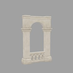 an arch in the middle of a gray background