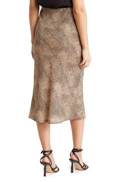 Tiny leoaprd printing accentuates a lightweight skirt for a versatile, sleek wear. 30" length (size S) 100% polyester Machine wash, line dry Made in the USA of imported fabric Model stats: 5'10" height, 32" bust, 25" waist, 36" hip. Model is wearing size S. Petite Midi Skirt, Leopard Print Midi Skirt, Lightweight Skirt, Printed Midi Skirt, Plus Size Activewear, Skirts Online, Pleated Midi Skirt, Baby Clothes Shops, Trendy Plus Size