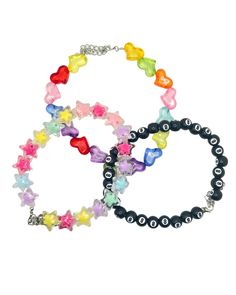 Kandi inspired star beaded necklace Color of star beads is randomized Each choker is unique Adjustable between 13-16" Girls Choker, Magic 8 Ball, Star Beads, 90s Vibes, 8 Ball, Star Girl, Heart Beads, Bead Necklace, Choker