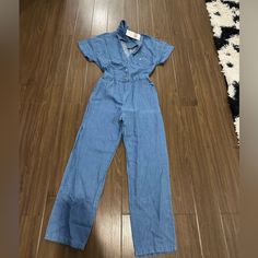 Light Blue Short Sleeve Jeans Jumpsuit Casual Light Blue V-neck Jumpsuit, Tweed Romper, Black Sleeveless Jumpsuit, Chambray Romper, Yellow Jumpsuit, Satin Romper, Colorful Jumpsuit, Zara Jumpsuit, Light Blue Shorts