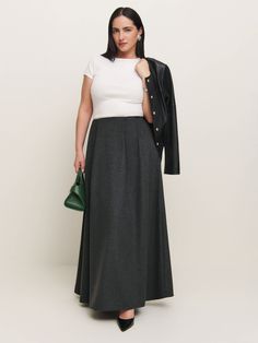 Looks great with a gust of wind. Shop the Lucy Skirt ES from Reformation, an A-line, ankle length skirt. Gust Of Wind, Ankle Length Skirt, Wool Wash, My Dream Wardrobe, Dream Wardrobe, Ankle Length, Fabric Care, Different Styles, Looks Great