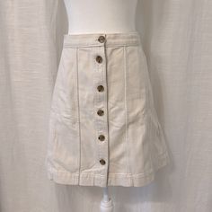 Approximate Measurements Length 20" Waist 18" Hip 26" Fiber Content 100% Cotton Jeans Button, Banana Republic Factory, Line Skirt, Measurement Length, A Line Skirt, A Line Skirts, Banana Republic, Button Downs, Womens Skirt