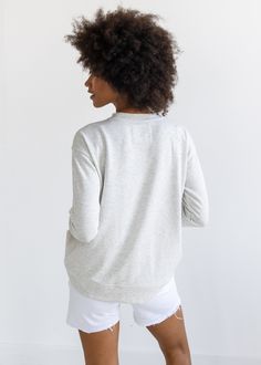 A year-round essential that you won’t want to take off. Made from an incredibly soft, double-face Peruvian pima and modal blend, this sweatshirt is soft enough to sleep in but polished enough for errands around town or a casual meal out. Plus, its medium weight is perfect for all seasons. Chic Sweatshirt, Spring Staples, Fall Coat, Wrap Sweater, White Sweatshirt, Pretty Colours, Cotton Sweater, Ice Blue, Sweater Shop