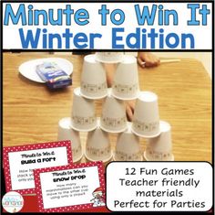 an image of a game that is called minute to win it winter edition with instructions