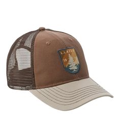 L.L.Bean Trucker Hat Casual Mesh Hats For Camping, Adjustable Cotton Trucker Hat For Camping, Cotton Trucker Hat For Camping, Cotton Six-panel Trucker Hat For Outdoor, Cotton Flat Bill Trucker Hat For Outdoor, Breathable Cotton Trucker Hat For Outdoor, Outdoor Cotton Six-panel Trucker Hat, Outdoor Six-panel Cotton Trucker Hat, Cotton Trucker Hat For Outdoor Activities