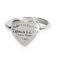 Return To Tiffany Heart Ring In Sterling Silver Silver / Ring Tiffany &Amp; Co. Return To Tiffany Ring Sterling Silver, Tiffany Heart Ring, Return To Tiffany, Tiffany Heart, Tiffany & Co., Silver Color, Heart Ring, Silver Ring, Silver Rings