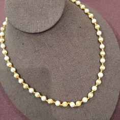 Buy 6mm Pearl and Matte Gold Ball Pattern Chain. 18 Inches Chain Online in India - Etsy Festive Gold Plated Pearl Chain Necklace, Festival Gold Plated Pearl Chain Jewelry, Gold Pearl Chain Jewelry For Festivals, Festival Gold Jewelry With Pearl Chain, Festive Gold Plated Necklace With Pearl Chain, Festive Gold-plated Pearl Chain Necklace, 22k Gold Jewelry With Pearl Chain, Formal Gold Pearl Necklace With Polished Beads, Yellow Gold Pearl Temple Jewelry Necklace