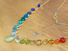 THE JEWELRY IS SHIPPED via DHL EXPRESS (2-5 days delivery door to door). THE DHL SHIPPING COST IS INCLUDED IN THE PRICE. The Candy Necklace - Rainbow Multi Gemstone Necklace in Gold Filled, Precious Drop Necklace ► Measurements / Details: - Necklace Length: Made to order - Clasp: Secure Artisan Clasp (possible to change to a regular 9mm Lobster Clasp, just please leave a note during the checkout or write me) - Gold: High quality 14K Gold Filled - Silver: High quality Sterling Silver ► Gemstones: Multicolor Pendant Necklace In Fine Jewelry Style, Multicolor Gemstone Pendant Necklace, Colorful Gemstone Necklaces For Gifts, Fine Jewelry Multicolor Gemstones With Accents, Colorful Gemstone Beads Jewelry For Gift, Multicolor Gemstone Accent Fine Jewelry Necklaces, Rainbow Gemstone Accented Jewelry For Anniversary, Colorful Multi-stone Jewelry Gift, Multicolor Multi-stone Jewelry For Gifts