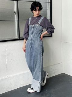 Women's Plain Minimalist Casual Denim Bib Pants Light Wash Casual  Sleeveless Denim Colorblock,Plain Overall Non-Stretch  Women Clothing, size features are:Bust: ,Length: ,Sleeve Length: Trendy Denim Overall Pants, Trendy Denim Overalls, Overalls Street Style, Jean Dress Outfit, Baggy Clothes Style, Farmer Overalls, Trans Fashion, Jeans Dress Outfit, Style Salopette