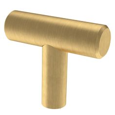 an image of a gold colored handle on a white background