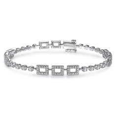 Luxury Rectangular Diamond Bracelet For Anniversary, Classic Rectangular Diamond Bracelet For Formal Occasions, Classic Rectangular Diamond Bracelet For Formal Events, Elegant Rectangular Diamond Anniversary Bracelet, Formal Diamond Bracelet With Rectangular Accents, Formal Rectangular Tennis Bracelet With Diamond Accents, Luxury Formal Rectangular Diamond Bracelet, Elegant Rectangular Bracelets For Formal Occasions, Formal Fine Jewelry Rectangular Bracelet