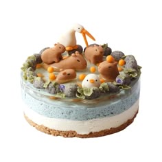 there is a cake with animals on it