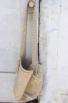 Ivory Crocthet Mayan Tribal Quilted Travel Bag by Daughters of Culture Neutral Earth Tones, Quilted Bags, Earth Tone Color, Quilted Fabric, Braided Rope, Quilted Bag, Fabric Bag, Large Bag, Bag Shoulder