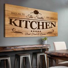 a wooden sign that says the smith's kitchen