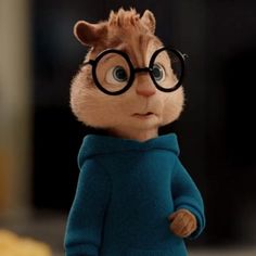 a cartoon character with glasses and a hoodie