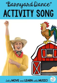 the barnyard dance activity song has an image of a woman in a cowboy hat