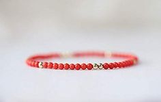 PRICES MAY VARY. World Wide Gems Jewelry Authentic Italian Coral | Mediterranean Sea Red Coral 3mm | Genuine red coral 3mm | Beaded red coral bracelet | Natural Coral Gemstones, while rare to find, are beautiful to wear! Shop gemstone jewellery online only at WORLD WIDE GEMS! Our gemstone jewellery is handcrafted, made of pure, highest quality and clarity of gemstones. Whether you wear your gemstone jewellery with a saree or with a dress, it won’t fail to add elegance to your outfit and look, Bu Red Coral Bracelet, Red Dainty Jewelry With Round Beads, Dainty Red Round Bead Jewelry, Red Dainty Round Beaded Jewelry, Dainty Red Round Beaded Jewelry, Red Round Beads Jewelry For Everyday, Red Stackable Bracelets With Round Beads, Coral Red Beaded Bracelets As Gift, Coral Beaded Bracelets For Gifts