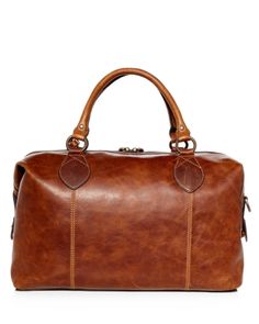 Travel in style with the clean lines and durable design of this leather bag from Frye. Leather Luggage With Leather Trim, Satchel Shape, Leather Duffle Bag Men, Mens Duffle Bag, Leather Duffel, Leather Duffle Bag, Boy Gifts, Leather Duffle, Brown Bags, Travel In Style