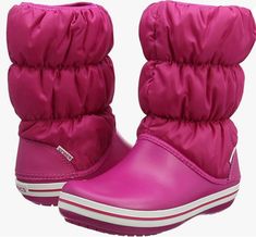 crocs Women's Winter Puff Boot WOM Snow #paidlink winter snow is rolling in!! Pink Snow Boots Women, Crocs Boots, Winter Bucket List, Thick Socks, Candy Pink, Wool Socks, Cool Boots, Mule Clogs, Pink Candy