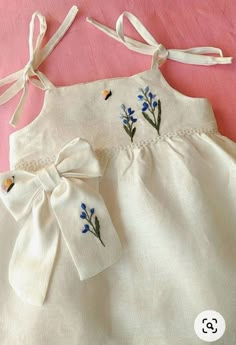 Blue Flower Embroidery, Birthday Wear, Baby Dress Embroidery, Kids Dress Wear, Baby Dress Design