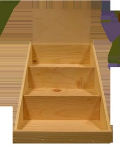 a wooden box with three compartments on each side