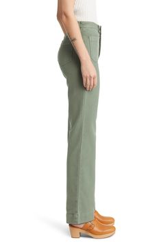 Inspired by workwear styles, these '70s-inspired wide-leg pants boast patch pockets on the front and a touch of stretch for comfort. 31 1/2" inseam; 20" leg opening; 11" front rise; 15 1/2" back rise ( size 29 ) 83% cotton, 16% polyester, 1% elastane Machine wash, tumble dry Imported Sea Spray, Workwear Fashion, 70s Inspired, Leg Pants, Patch Pocket, Wide Leg Pants, Work Wear, Wide Leg, Nordstrom