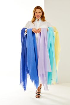 This scarf is the ultimate spring staple! From cocktail to casual, this is a must have. LS-COTTON Spring Staples, Pajamas Gift, Long Scarf, Knit Jacket, Event Dresses, Handbags On Sale, Skirt Pants, Bottoms Pants, Day Dresses