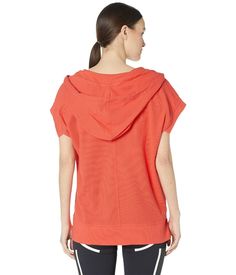 NEW WITH TAGS                          100% AUTHENTIC adidas by Stella McCartney Women's Hooded Tee Hot Coral Top with Hood  Size :  L Color : Hot  Coral Material :  70% Organic Cotton , 30% Polyester  - Hood attachment with adjustable drawstring  - Large Cap Sleeves  - Front Zip Closure - Pull-on Contraction - Perforated Back - Straight hemline with dual side vents  - Machine wash cold ALL MY ITEMS COME FROM A  VERY CLEAN,SMOKE FREE / PET FREE PLACE                          PAYMENTS: Please sub Hooded Cotton Workout Top, Casual Orange Hooded Top, Orange Cotton Hooded Top, Stella Mccartney Sportswear, Sporty Orange Cotton T-shirt, Coral Top, Hooded Tee, Stella Mccartney Adidas, Active Wear Tops