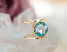 Blue Topaz Ring * Gold Ring * Statement Ring * Gemstone Ring * Blue * Bridal Ring * Wedding Ring * Organic Ring * Natural*BJR019 Blue Topaz Ring Gold, Gold Topaz Ring, Topaz Wedding Ring, Blue Wedding Rings, Rings Blue, Rings And Bracelets, Yellow Gold Wedding Ring, Gold Gemstone Ring, Blue Bridal