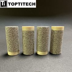 three different types of toothbrush holders sitting on a table with the words topitech above them