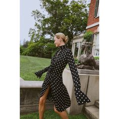 Black Polka Dots (100% Polyester). Cocktail Dresses. Mock Neck. Long Sleeve. Back Zipper Closure. Shoulder to Hemline Length: 12". Imported. Polka Dot Long Sleeve Midi Dress For Work, Polka Dot Midi Dress For Work In Fall, Polka Dot Midi Dress For Fall Workwear, Long Sleeve Midi Dress With Polka Dots For Work, Polka Dot Long Sleeve Dresses For Daywear, Polka Dot Fitted Mini Dress For Daywear, Fitted Polka Dot Mini Dress For Daywear, Mock Neck Long Sleeve, Rent The Runway