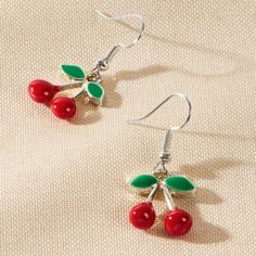 Brand New Cherry Dangle Earrings. Trendy Red Metal Earrings, Red Drop Earrings For Spring, Red Metal Earrings For Summer, Adjustable Vintage Earrings For Summer, Retro Red Dangle Earrings, Cherry Color Trendy Nickel-free Jewelry, Trendy Cherry Nickel-free Jewelry, Cherry Nickel-free Trendy Jewelry, Vintage Dangle Earrings For Spring