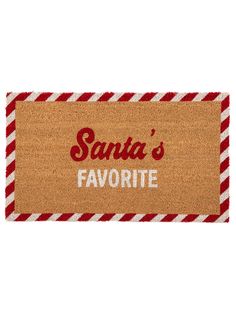 Shiraleah Santa'S Favorite, Multi Christmas Doormats, Folk Christmas, Entry Mat, Welcome Door Mat, Entry Mats, Block Printed Pillows, Candy Cane Stripes, Accessories Display, Natural Background