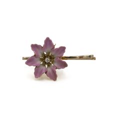 Diamond Flower Brooch, Clematis Flower, Edwardian Jewelry, Filigree Pattern, Pink Enamel, Gold Brooches, Diamond Flower, Victorian Jewelry, Ceramic Jewelry