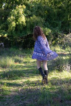 Our beautiful Sienna dress with its signature Blue Boheme silhouette and beautiful blue color is an unforgettable beauty and the ultimate bohemian glamour.Sizes: SM & ML100% Cotton | Color: Liberty BlueModel Height: 5'7Bust: 32BWaist: 24Hips: 32 Blue Boho Beach Dress For Fall, Hippie Blue V-neck Dress, Casual Blue Boho Dress For Fall, Blue Bohemian Dress For Fall, Bohemian Long Sleeve Mini Dress With Boho Print, Bohemian Mini Dress For Dress Down Occasions, Bohemian Mini Dress For Dress Down Events, Bohemian Mini Dress For Casual Occasions, Bohemian V-neck Mini Dress For Casual Wear